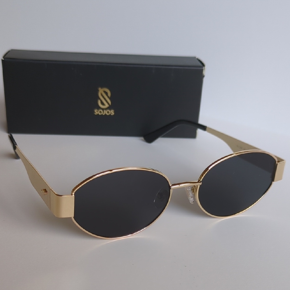 Gold and Black Women's Sunglasses
